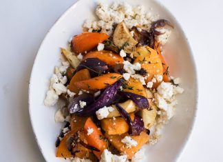 Nigel Slater’s baked winter roots with feta and smoked garlic